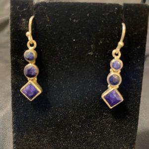 Silver Indian sapphire earrings
